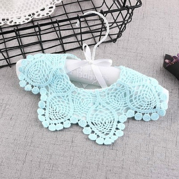 Cotton Lace Female Baby Bib Princess Bib Saliva Towel 360 Degree Rotation Child Fake Collar Decoration, Color:Pineapple Flower Light Blue