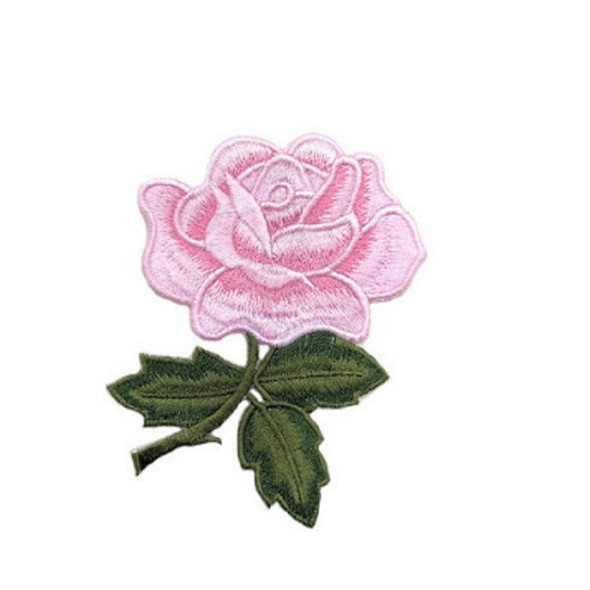 10 PCS Rose Series Embroidery Stickers DIY Dress Cheongsam Patch Stickers(Pink)