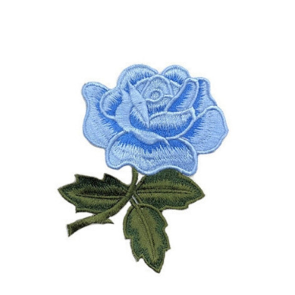 10 PCS Rose Series Embroidery Stickers DIY Dress Cheongsam Patch Stickers(Blue)