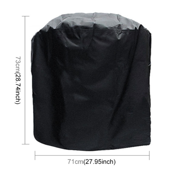 Outdoor Anti-UV Waterproof Dust-proof 210D Oxford Cloth BBQ Cylindrical Protective Bag Charcoal Barbeque Grill Cover, Size: 71x73cm(Black)