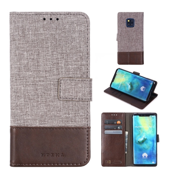 For Huawei Mate 20 Pro MUXMA MX102 Horizontal Flip Canvas Leather Case with Stand & Card Slot & Wallet Function(Brown)
