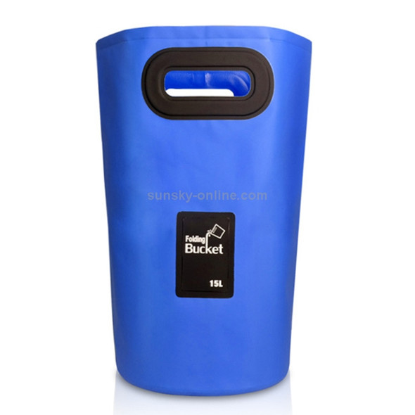 Outdoor Portable Folding Sink PVC Collapsible Bucket, Capacity: 15L (Dark Blue)