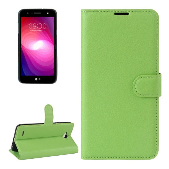 For LG X power2 Litchi Texture Horizontal Flip Leather Case with Holder & Card Slots & Wallet (Green)