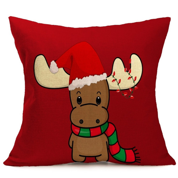 Christmas Festival Pattern Car Sofa Pillowcase with Decorative Head Restraints Home Sofa Pillowcase, J, Size:43*43cm