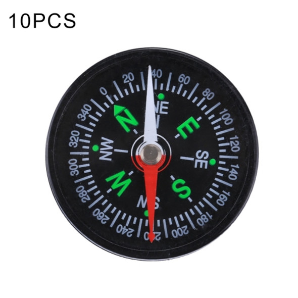 10 PCS 40mm Outdoor Sports Camping Hiking Pointer Guider Plastic Compass Hiker Navigation, Random Color Delivery