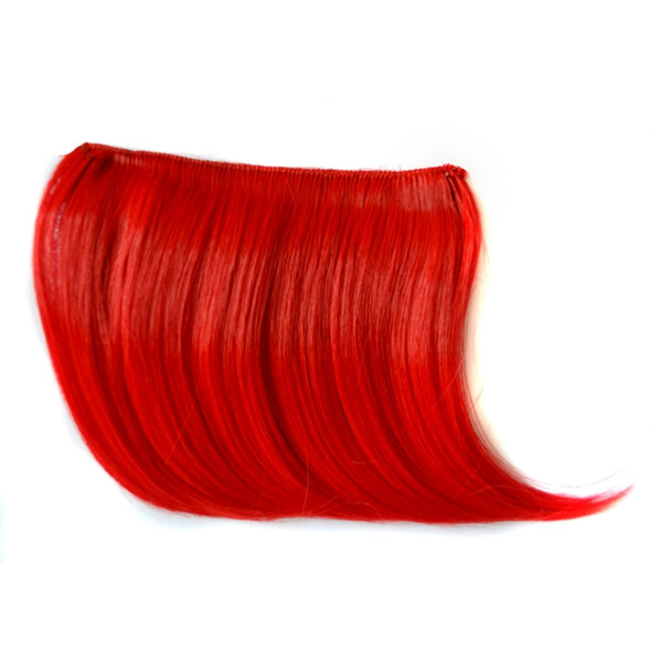 Color Gradient Invisible Seamless Hair Extension Wig Piece Straight Hair Piece Color Bangs Hair Piece (Red)