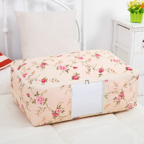 2 PCS Portable Printing Pattern Waterproof Clothes Storage Bag Pillow Quilt Blanket Folding Closet Bag Organizer, Size: 55x35x20cm Rose Flower