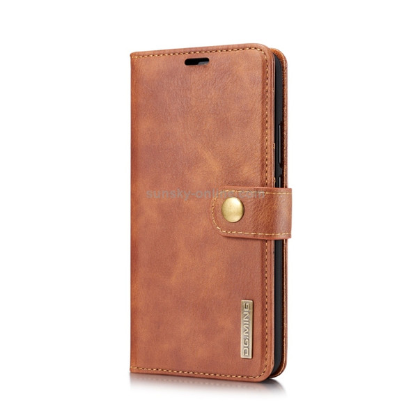 DG.MING Crazy Horse Texture Flip Detachable Magnetic Leather Case for Huawei Mate 20 Lite / Maimang 7, with Holder & Card Slots & Wallet (Brown)