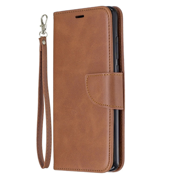For Xiaomi Redmi Note 8Pro Retro Lambskin Texture Pure Color Horizontal Flip PU Leather Case with Holder & Card Slots & Wallet & Lanyard(Brown)