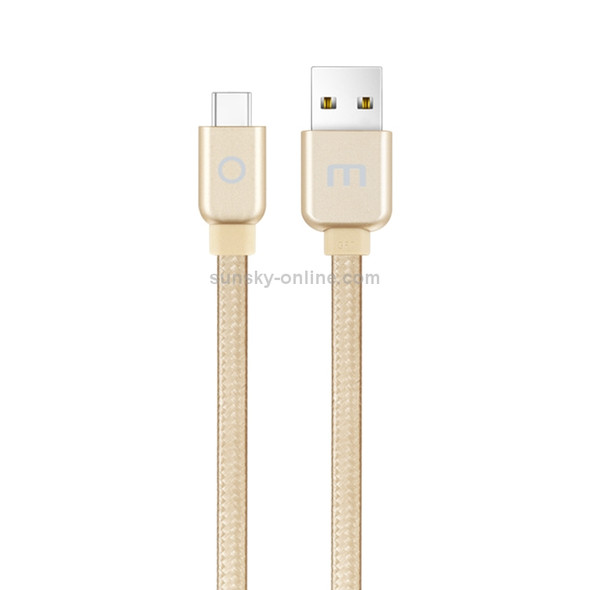 Meizu 1.2m 2A Noodle Weave Style Metal Head USB-C / Type-C  to USB 2.0 Data Sync Charging Cable(Gold)