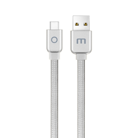 Meizu 1.2m 2A Noodle Weave Style Metal Head USB-C / Type-C  to USB 2.0 Data Sync Charging Cable(Silver)