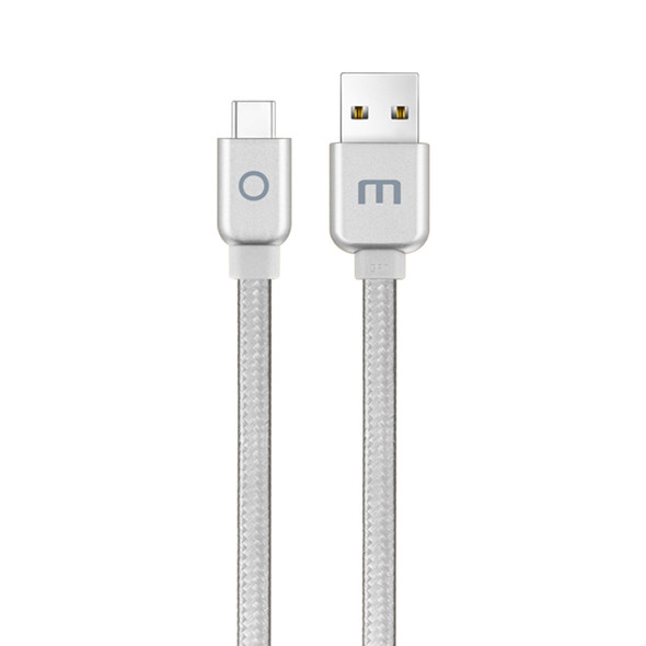 Meizu 1.2m 2A Noodle Weave Style Metal Head USB-C / Type-C  to USB 2.0 Data Sync Charging Cable(Silver)