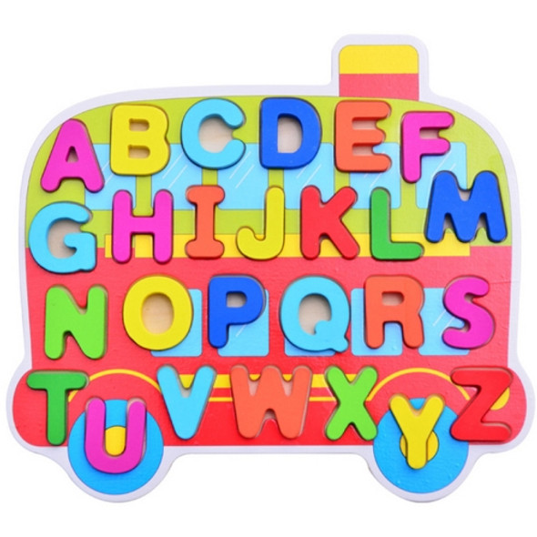 Children Puzzle Toys Nursery Cartoon Hand Grab Board Wooden Plywood Jigsaw Puzzle for Children Digital Alphabet Cognition(Letter)