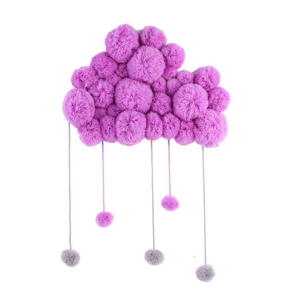 DIY Children Room Girl Room Decoration Hair Ball String Ornaments(Purple)