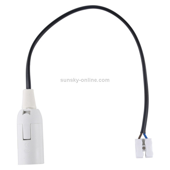 E14 Lamp Socket Base Holder with Electrical Wire Cable, Cable Length: 28cm(White)