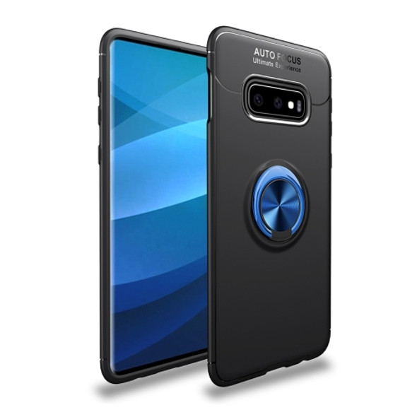 lenuo Shockproof TPU Protective Case for Galaxy S10 E, with Invisible Holder(Black Blue)