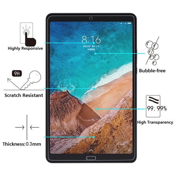 0.3mm 9H Surface Hardness Explosion-proof Tempered Glass Film for Xiaomi Mi Pad 4 Plus