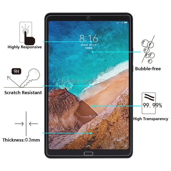 0.3mm 9H Surface Hardness Explosion-proof Tempered Glass Film for Xiaomi Mi Pad 4 Plus