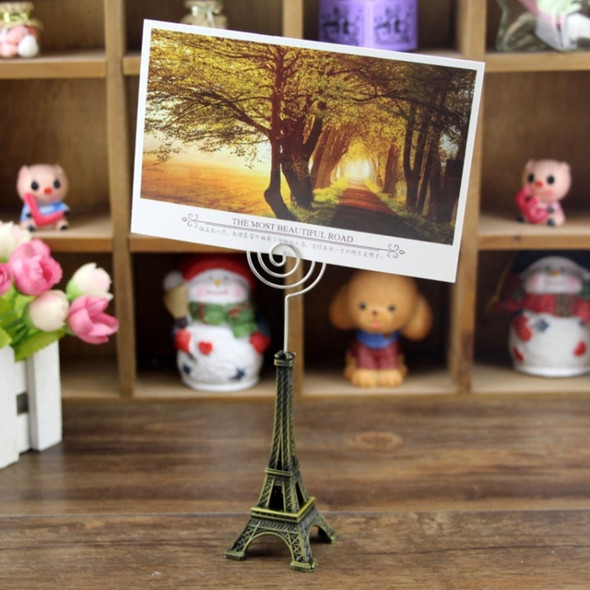 Mini Eiffel Tower Shape Desktop Statue Information Notecard Holder Photo Clip Home Art Deco Gift, Random Color Delivery