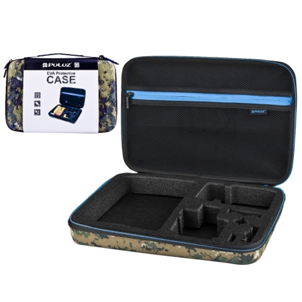 PULUZ Camouflage Pattern Waterproof Carrying and Travel Case for GoPro HERO6 /5 /4 Session /4 /3+ /3 /2 /1, Puluz U6000 and other Sport Cameras Accessories, Large Size: 32cm x 22cm x 7cm