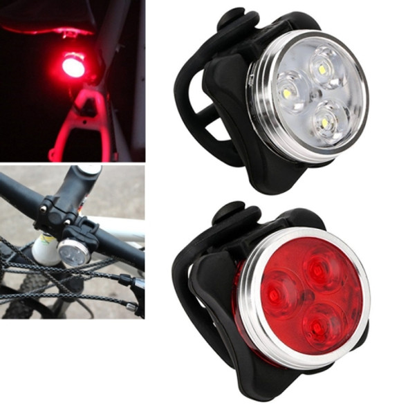 HJ-03050LM COB Lamp Bead USB Charging Four-speed Dimming Waterproof Bicycle Headlight + Taillight Set
