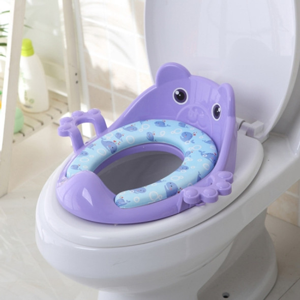 Toilet Training Baby Travel Potty Seat Portable Toilet Seat Infant Chamber Pots Cartoon Toilet(Purple)