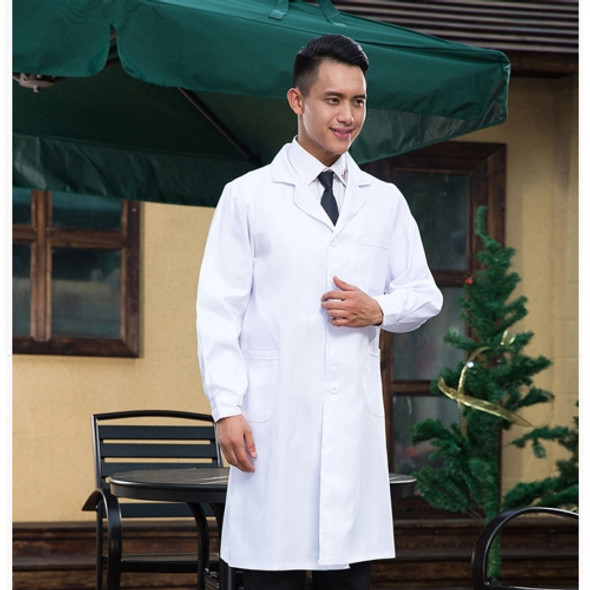 Drugstore Working Clothes Doctor Clothing Long Sleeve Male White Scrubs, Size: S, Height: 165-170cm