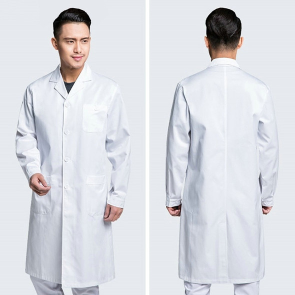 Drugstore Working Clothes Doctor Clothing Long Sleeve Male White Scrubs, Size: S, Height: 165-170cm