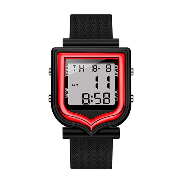 SANDA 388 Fashionable Square Outdoor Sports Leisure Watch Men's And Women's Multi-Functional Waterproof Luminous Electronic Watch(Red)