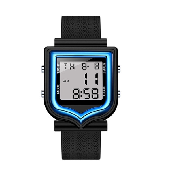 SANDA 388 Fashionable Square Outdoor Sports Leisure Watch Men's And Women's Multi-Functional Waterproof Luminous Electronic Watch(Blue)
