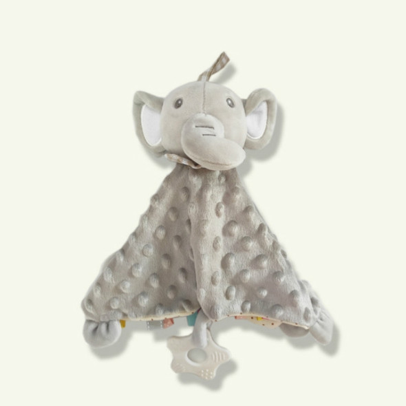Plush Animal Baby Soothing Towel Newborn Teether to Sleep with Bite Doll(Elephant)