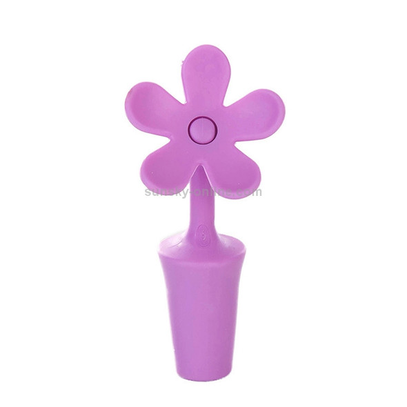 5 PCS Silicone Wine Stopper Flower Beer Stopper(Purple)