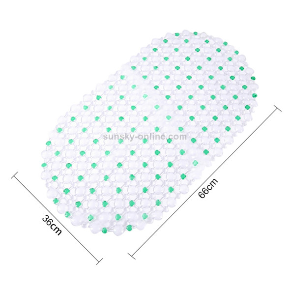 Non-slip PVC Bath Mat Bathmat Bathroom Shower Pad, Size : 36x67cm(Green)