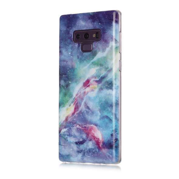 For Galaxy Note 9 Coloured Drawing Pattern IMD Workmanship Soft TPU Protective Case(Blue Sky)