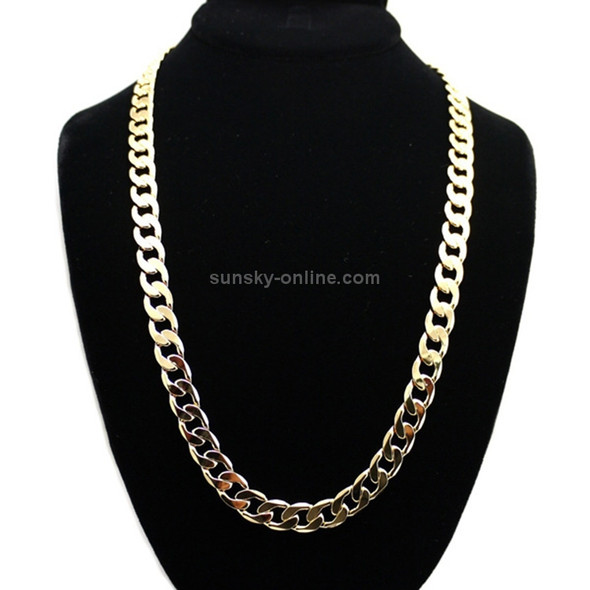 Europe and America Fashion Alloy Chain Hip Hop Simple Long Necklace, Width: 12mm, Length: 80cm(Gold)