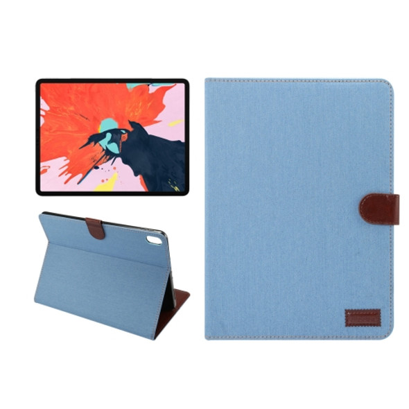 Horizontal Flip Denim Leather Case for iPad Pro 11 inch (2018), with Holder & Sleep / Wake-up Function & Wallet(Blue)