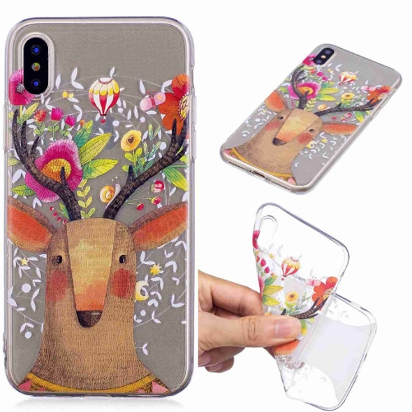 Painted TPU Protective Case For Galaxy S10 Plus(Flower Deer)