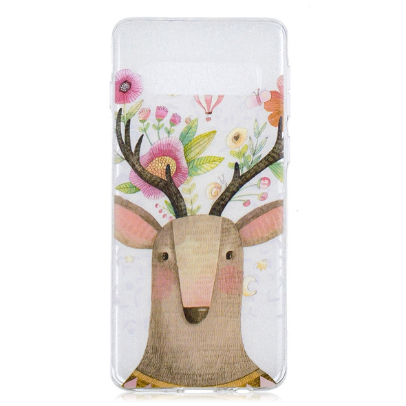 Painted TPU Protective Case For Galaxy S10 Plus(Flower Deer)