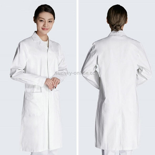 Drugstore Working Clothes Doctor Clothing Long Sleeve Female White Scrubs, Size: M, Height: 160-165cm