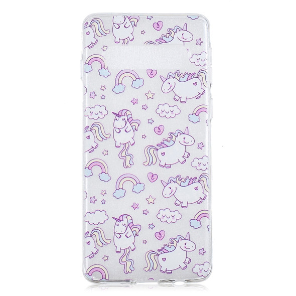 Painted TPU Protective Case For Galaxy S10 Plus(Bobi Horse Pattern)