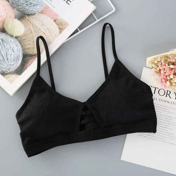 Hollow Out Breathable Ultra-Thin Comfortable Women Cotton Bras, Size:One Size(Black)