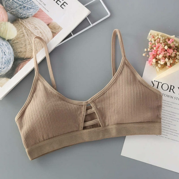 Hollow Out Breathable Ultra-Thin Comfortable Women Cotton Bras, Size:One Size(Coffee)