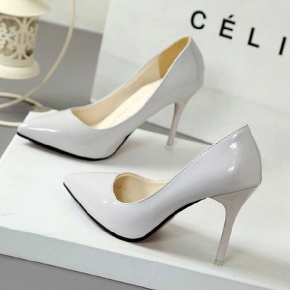 Fashion Fine Heel Versatile Pointed Head High Heels, Size:36( Grey)