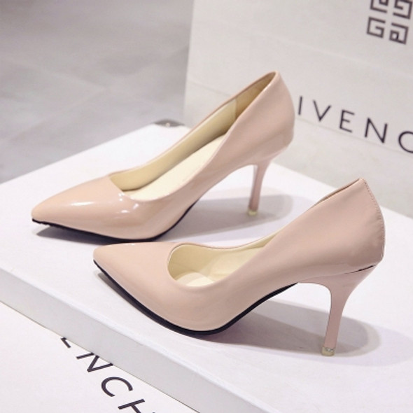 Fashion Fine Heel Versatile Pointed Head High Heels, Size:36(Beige)