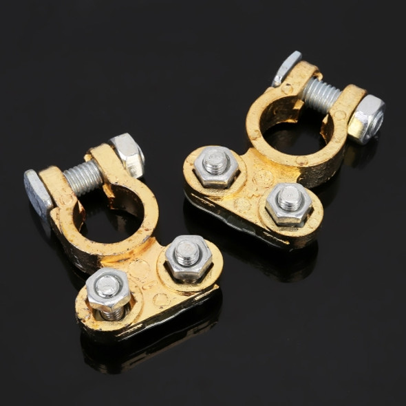 2 PCS Positive and Negative Car U Shape Metal Battery Connectors Terminals Clamps Clips, L Size, Inner Diameter: 16mm