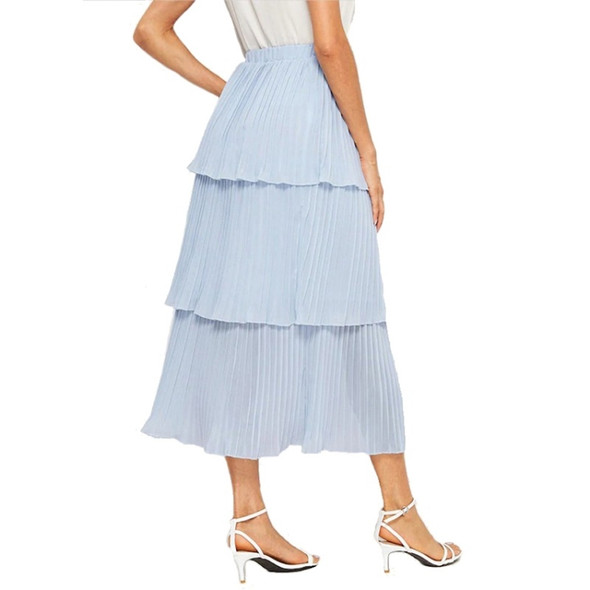 Fold Was Thin Cake Skirt (Color:Light blue Size:M)