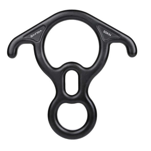 XINDA XD8602 Climbing Rescue Figure 8 Descender with Bent-ear Rappelling Gear Belay Device(Black)