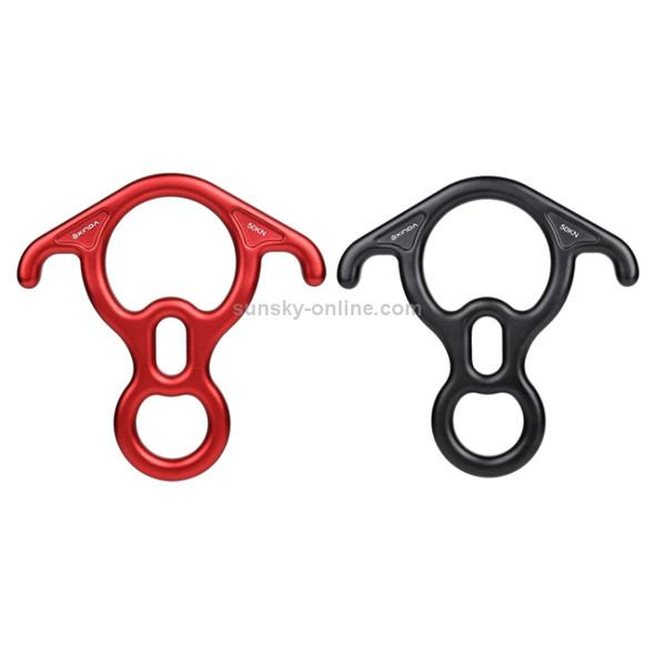 XINDA XD8602 Climbing Rescue Figure 8 Descender with Bent-ear Rappelling Gear Belay Device(Black)