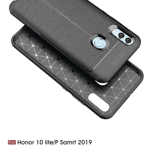 Litchi Texture TPU Shockproof Case for Huawei Honor 10 Lite / P Smart 2019 (Black)