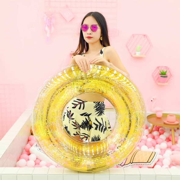 All-transparent Sequined Swimming Ring, Diameter: 70cm (Gold)